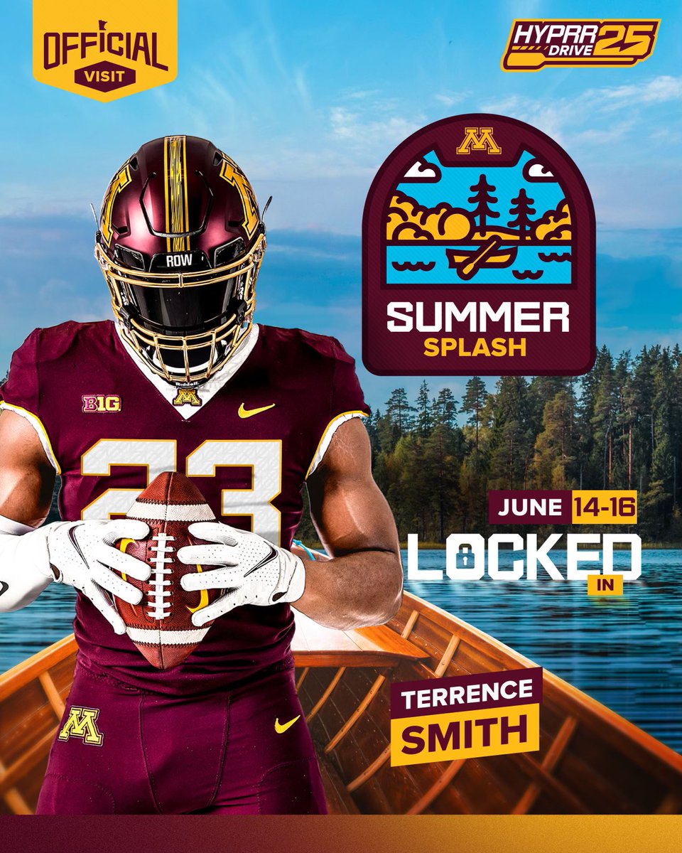 🔒Official Visit June 14-16🔒 lets goo! #Gophers @CoachMGSimon @GopherFootball @BlairASanderson