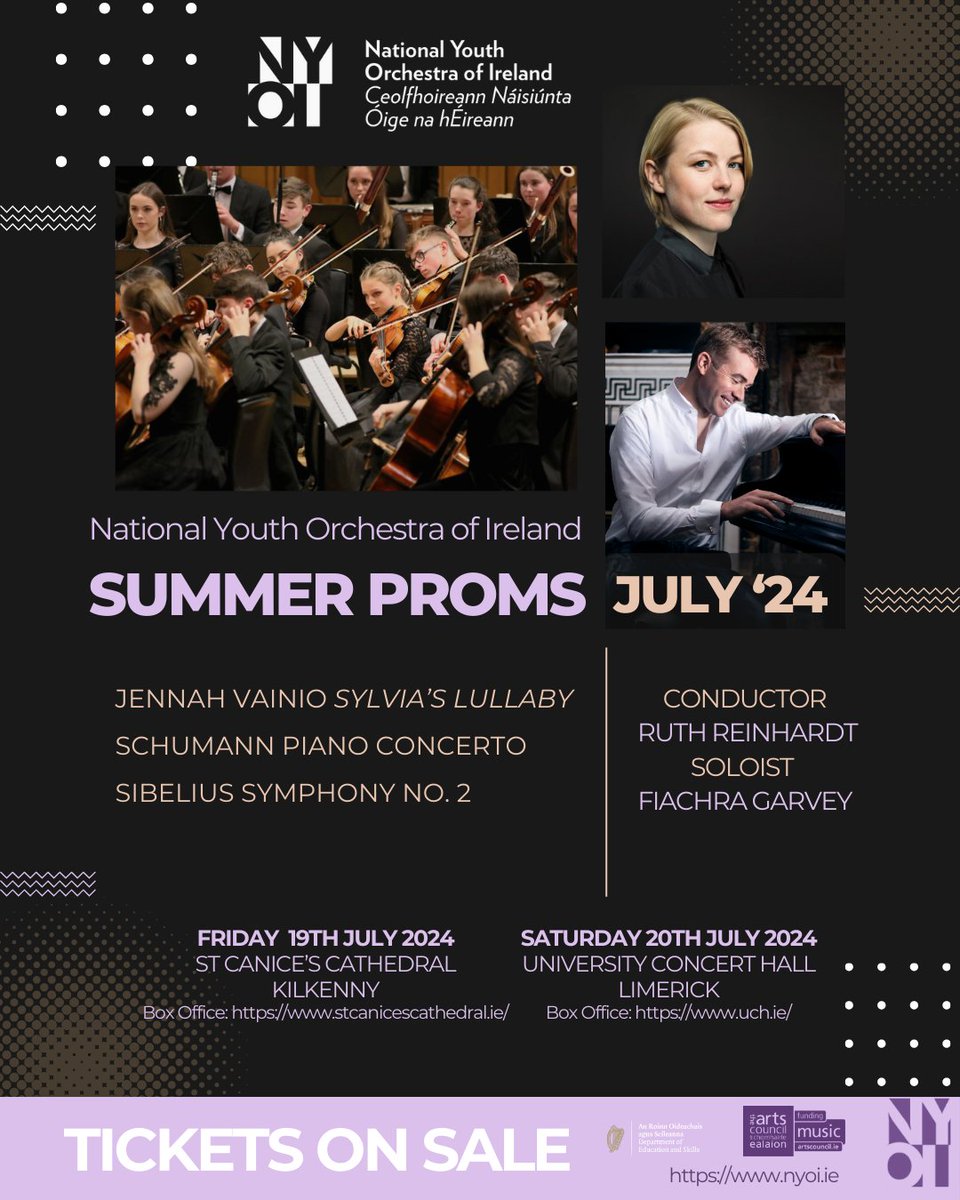 National Youth Orchestra of Ireland (@nyoitweets) on Twitter photo NYOI Summer Proms tickets are on sale.🤩🎶
Come and see our symphony orchestra in Limerick at <a href="/UCHLimerick/">University Concert Hall</a> & in Kilkenny at Saint Canice's Cathedral and Round Tower this July!
For more information visit our website via the link in bio.
#NYOI #SummerProms NYOI Summer Proms tickets are on sale.🤩🎶
Come and see our symphony orchestra in Limerick at <a href="/UCHLimerick/">University Concert Hall</a> & in Kilkenny at Saint Canice's Cathedral and Round Tower this July!
For more information visit our website via the link in bio.
#NYOI #SummerProms