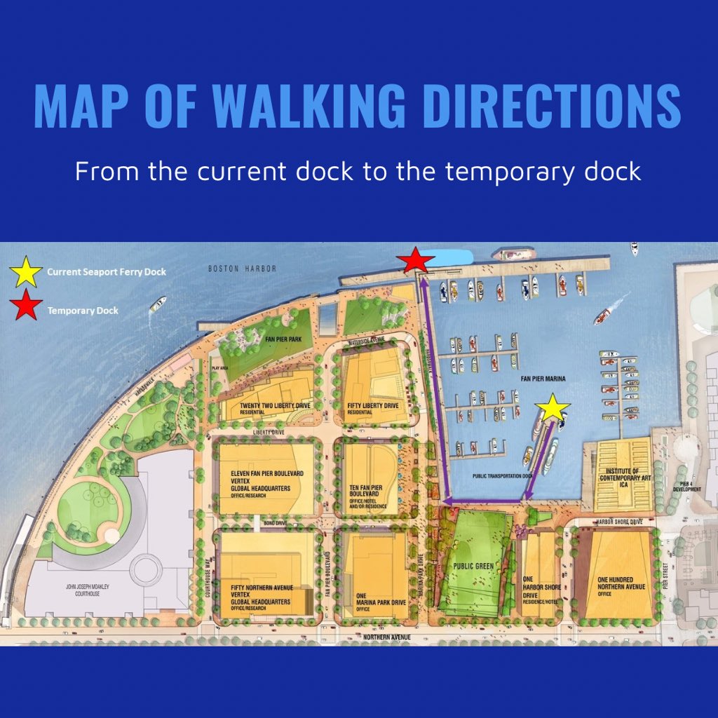 ‼️Due to preparations for the Red Bull Cliff Diving World Series, docking at Fan Pier for the Seaport Ferry will temporarily be relocated to the Wave Attenuator for May 29 - June 10.