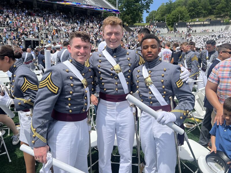 Former South point guard Noah Jager (left) is now a West Point grad. He graduated Magna Cum Laude and commissioned as a Second Lieutenant. A Rotary International Scholar will pursue a master’s degree in International Peace and Security at King’s College in London.