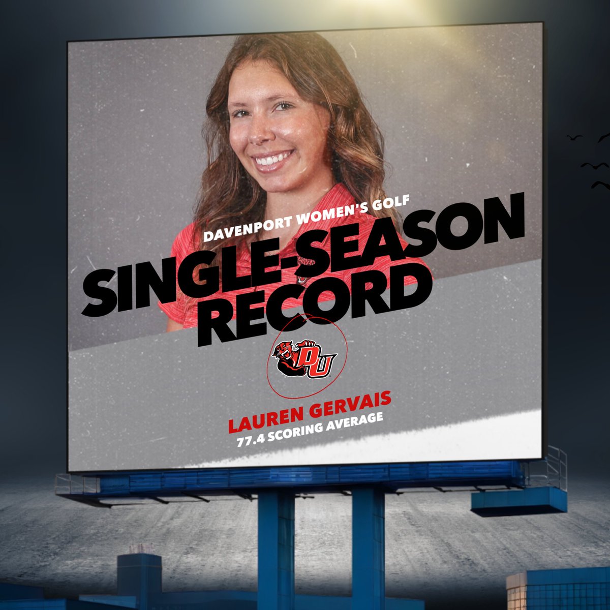 DUAthletics's tweet photo. Congratulations to Lauren Gervais for breaking the single-season scoring record of 77.4 in 31 rounds this year!
#DUingWork #DUGolf #DUPanthers https://t.co/9NAmz1y7Je