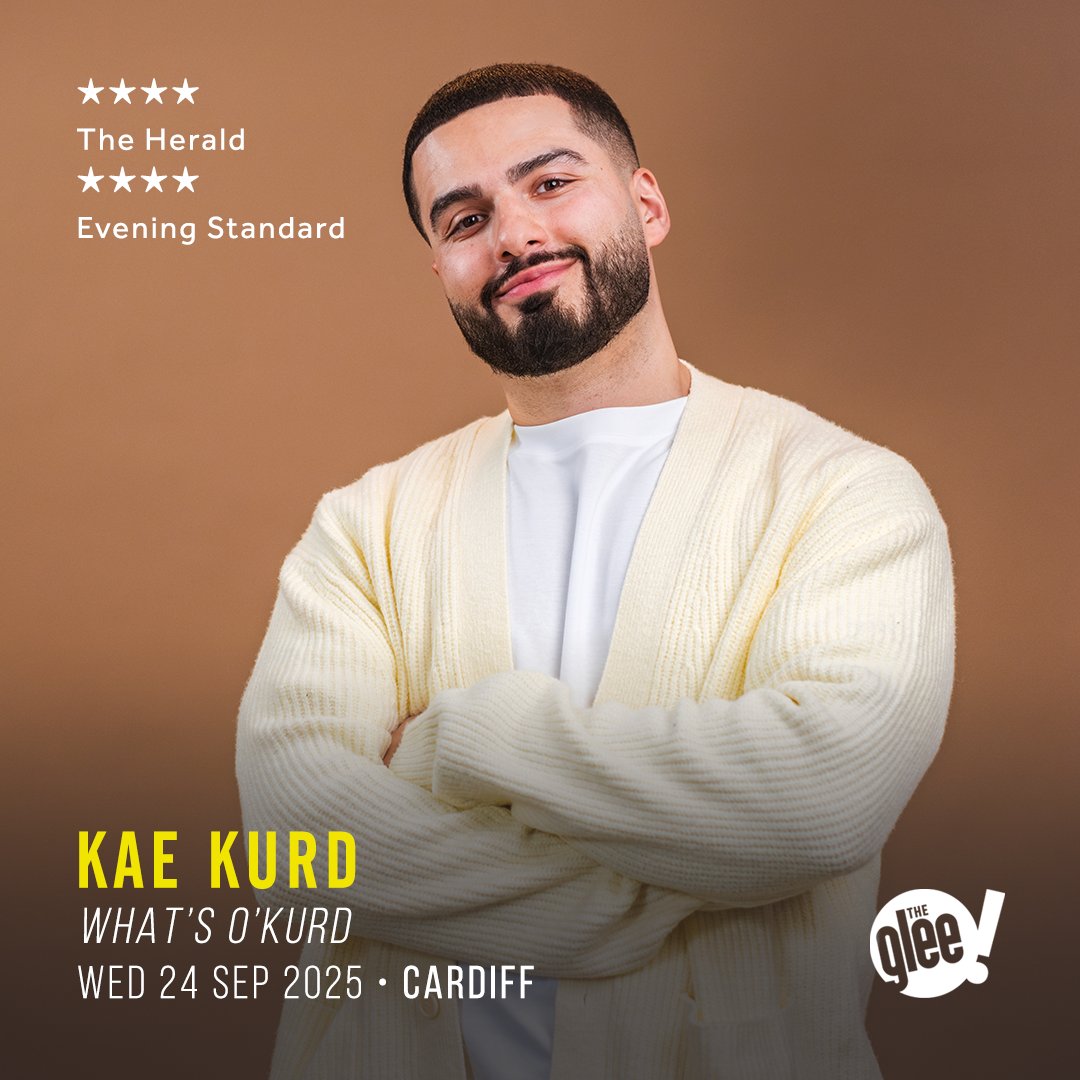 📣 JUST ANNOUNCED: Stand up sensation and social media star @KaeKurd heads to The Glee Club Cardiff on Wed 24th Sep 2025 with his highly anticipated brand new tour show: What’s O’Kurd As seen on Live at the Apollo, Mock the Week & Celebrity Masterchef 🎟 bit.ly/KaeKurdCardiff