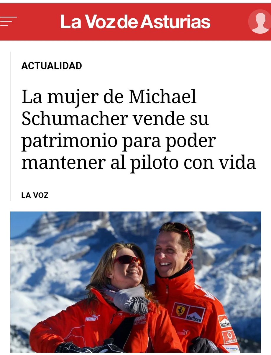 ▪️'Bruce Willis vende sus propiedades para hacer frente a su enfermedad.'
▪️'La mujer de Michael Schumacher vende su patrimonio para poder mantener al piloto con vida.'

Pero tú, fachapobre, no quieres pagar impuestos porque tu seguro médico de 40€ al mes, lo cubre todo.

🇪🇦