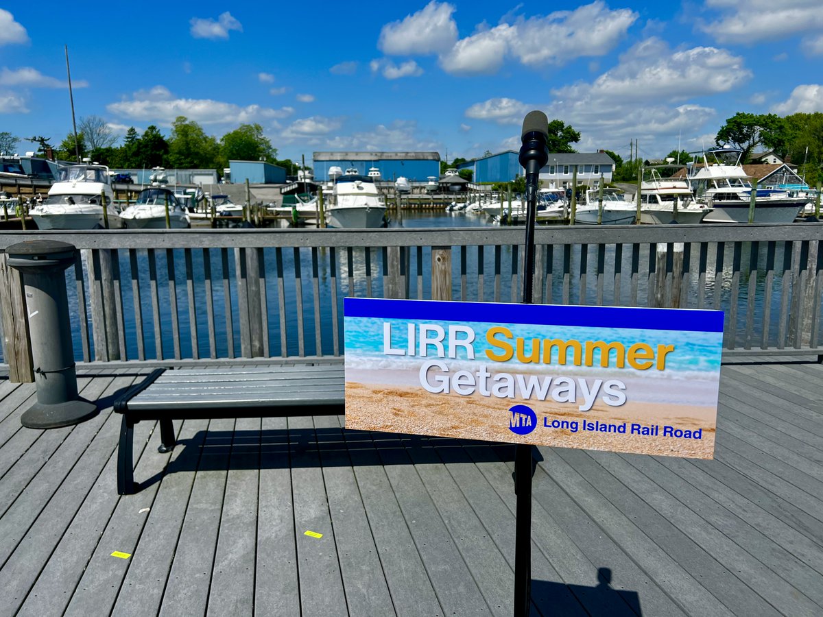 Avoid sitting in traffic and hop on the train to enjoy Long Island’s beautiful beaches! Discover Long Island’s Kristen Reynolds, CDME joined Metropolitan Transportation Authority Long Island Rail Road President Rob Free, Patchogue Mayor Paul Pontieri, Fire Island National