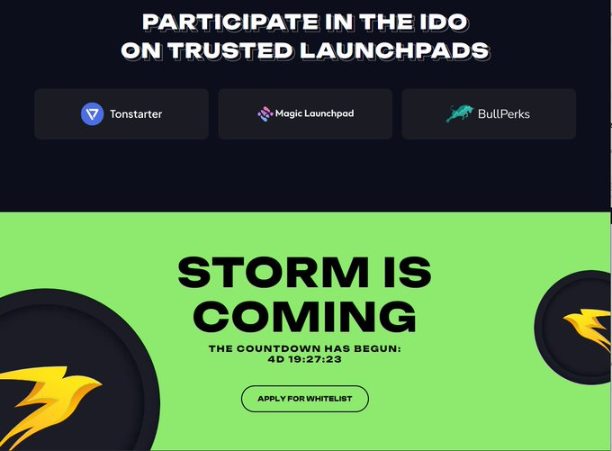 VISTALIMAS's tweet photo. Ae chú ý con hàng perp Dex bên #TON này nhé
$STORM sẽ IDO trên Magic Square, Tonstarter, BullPerks:
- Tổng cung: 1,000,000,000
- Public Sale: 42,000,000 (4.2% tổng cung)
- Giá: $0.012
- Thời gian: đầu tháng 6
#Tonstarter #MagicSquare #BullPerks #IDO #dex https://t.co/93QzYBR1L5