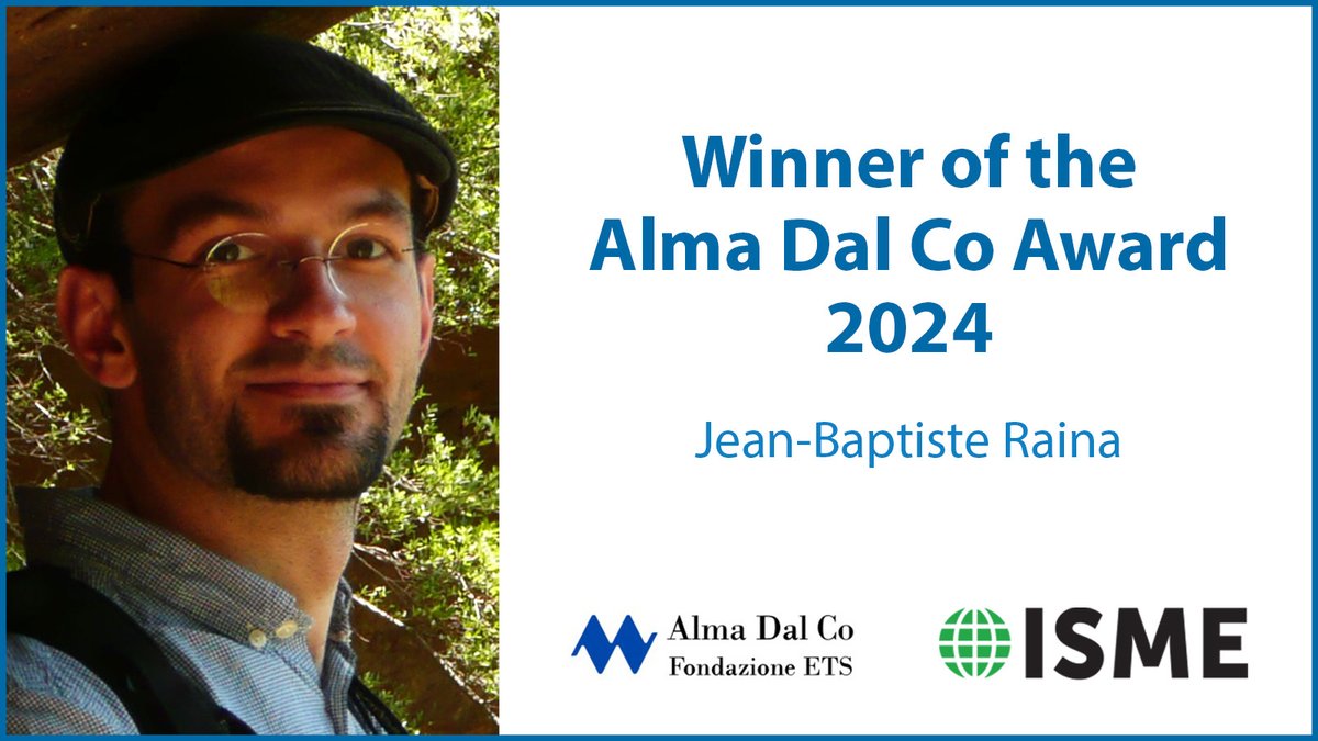 🏆 ISME is delighted to congratulate Jean-Baptiste Raina as the winner of the Alma Dal Co Award 2024, recognizing his significant contribution to microbial ecology in marine environments.
🔗 isme-microbes.org/winner_Alma_Da…