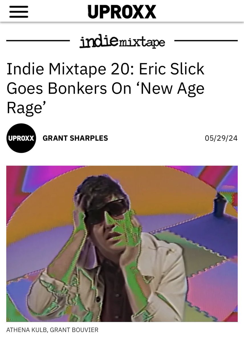 Are you fan of music that’s bonkers? How about music that’s bananas? Well, may I recommend the new album from @ericslickmusic, the latest subject of the @UPROXX indie mixtape Q&A: uproxx.com/indie/eric-sli…