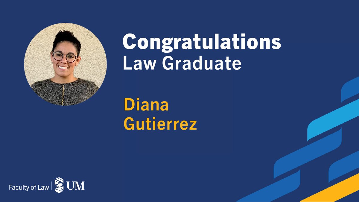 Congratulations, Class of 2024! Meet one of our law school graduates, Diana Gutierrez and learn more about them on our IG page: instagram.com/p/C7jrz2Mu6nW/…
#Umanitoba2024 #UmanAlumni #Umanitoba #UMStudent