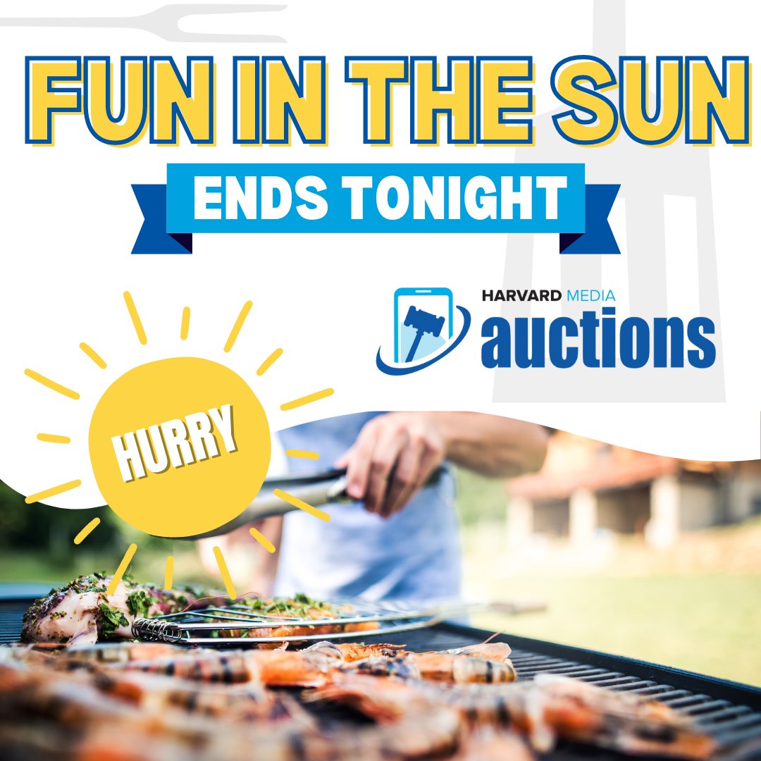 The @GOHarvardMedia Auction #FunInTheSun CLOSES TONIGHT! ⏰ Place a max bet so you can step away & not worry until it goes out of your budget! Don't miss CRAZY deals on: - Wedding Photography📸 - Bungalo Gift Cards🏕️ - Fitness Gear🏋️ - CAVALRY FC PASSES⚽️ harvardmediaauctions.com/Events
