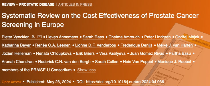 📢Introducing PRAISE-U ✅This European consortium aims to encourage continent-wide early detection and diagnosis of #prostatecancer 👉Here is their first systematic review out in @EUplatinum on cost-effectiveness of screening 👏@roodvdb @Pieter_Vynckier @MoniqueRoobol