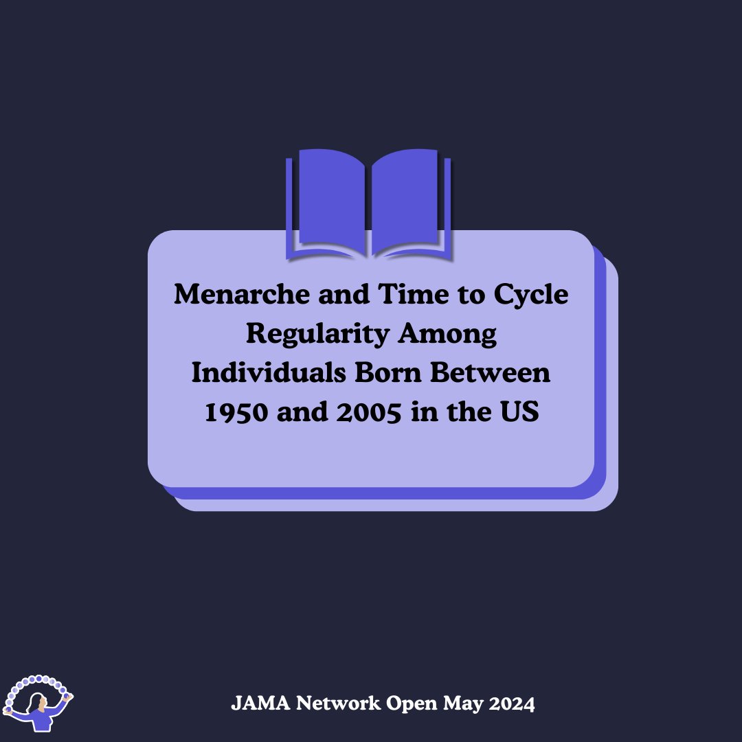 Exciting news! Our paper, “Menarche and time to cycle regularity among individuals born between 1950 and 2005 in the U.S.” was published by @JAMANetworkOpen. Read more about our findings - jamanetwork.com/journals/jaman… @zifan_wang @SMahalingaiahMD @HarvardChanSPH @JAMANetwork