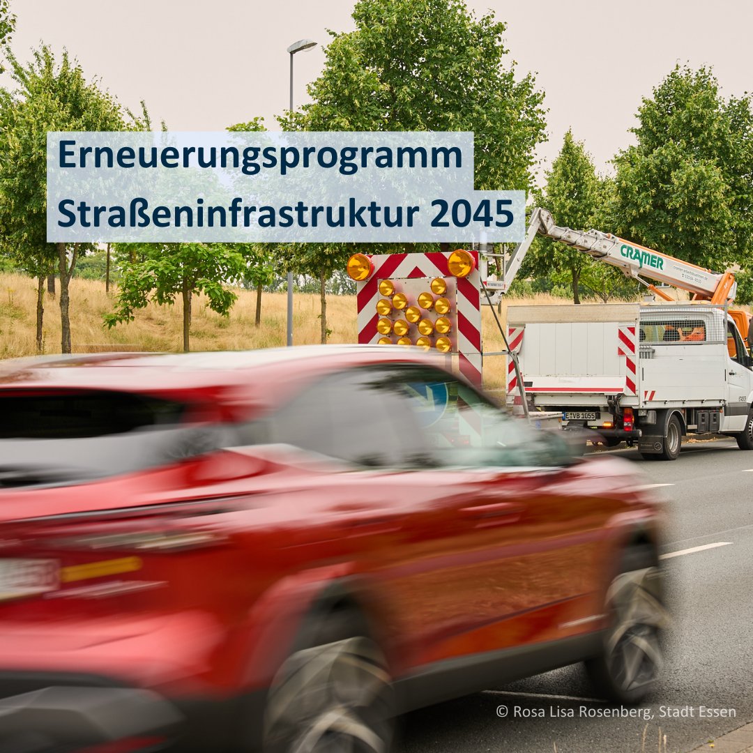 Die Straßeninfrastruktur muss in den nächsten 20 Jahren mit hoher Priorität erneuert werden. 👷 Heute hat die Verwaltung das Erneuerungsprogramm Straßeninfrastruktur 2045 aufgelegt, welches soeben vom Rat der Stadt Essen zur Kenntnis genommen wurde.: ℹ️t1p.de/Erneuerungspro…