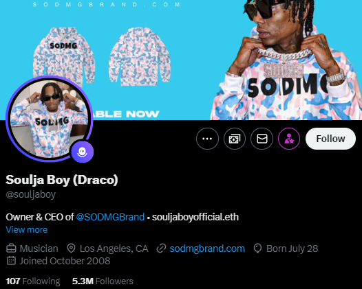 Reminder that anything crypto grifter @souljaboy touches in this space turns to scam. Don't let him fleece you this cycle too.