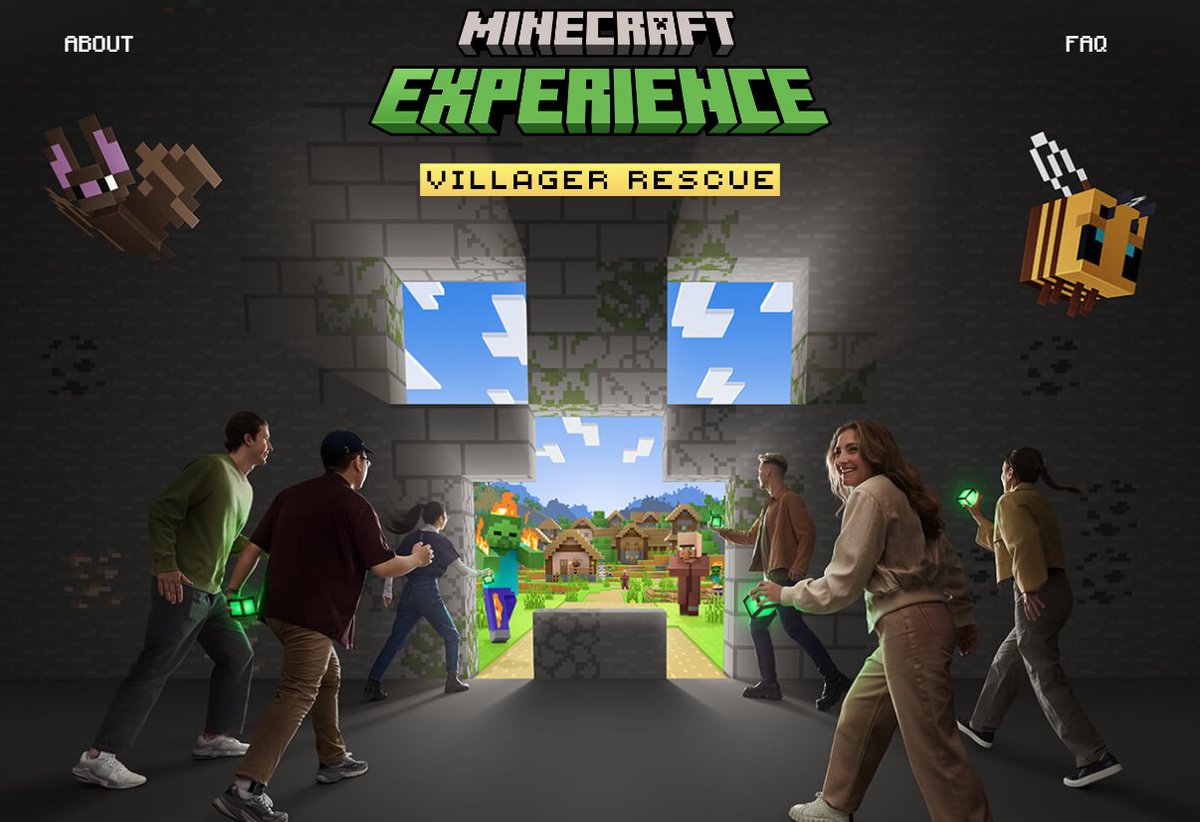 🌎 Minecraft presenta RESCATE DE ALDEANOS La primera experiencia interactiva en la VIDA REAL!!!! 👉 Estreno 20 sept. en Dallas, Texas. ¡Llegará a más ciudades! ✳️ Explora biomas, encuentra mobs (¡algunos hostiles!), recolecta recursos y más. YO ASISTIRÉ. Suscríbete para tickets