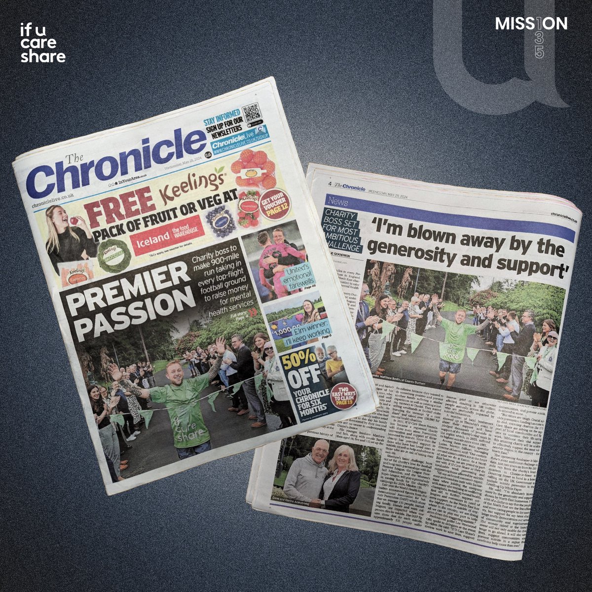 Read all about it! The announcement of Matthew's run to every <a href="/premierleague/">Premier League</a> club is front page news in the <a href="/ChronicleLive/">The Chronicle</a> 📰

You can now pledge your support for the epic challenge right here: bit.ly/IUCS_PL

Every donation truly makes a difference 💚