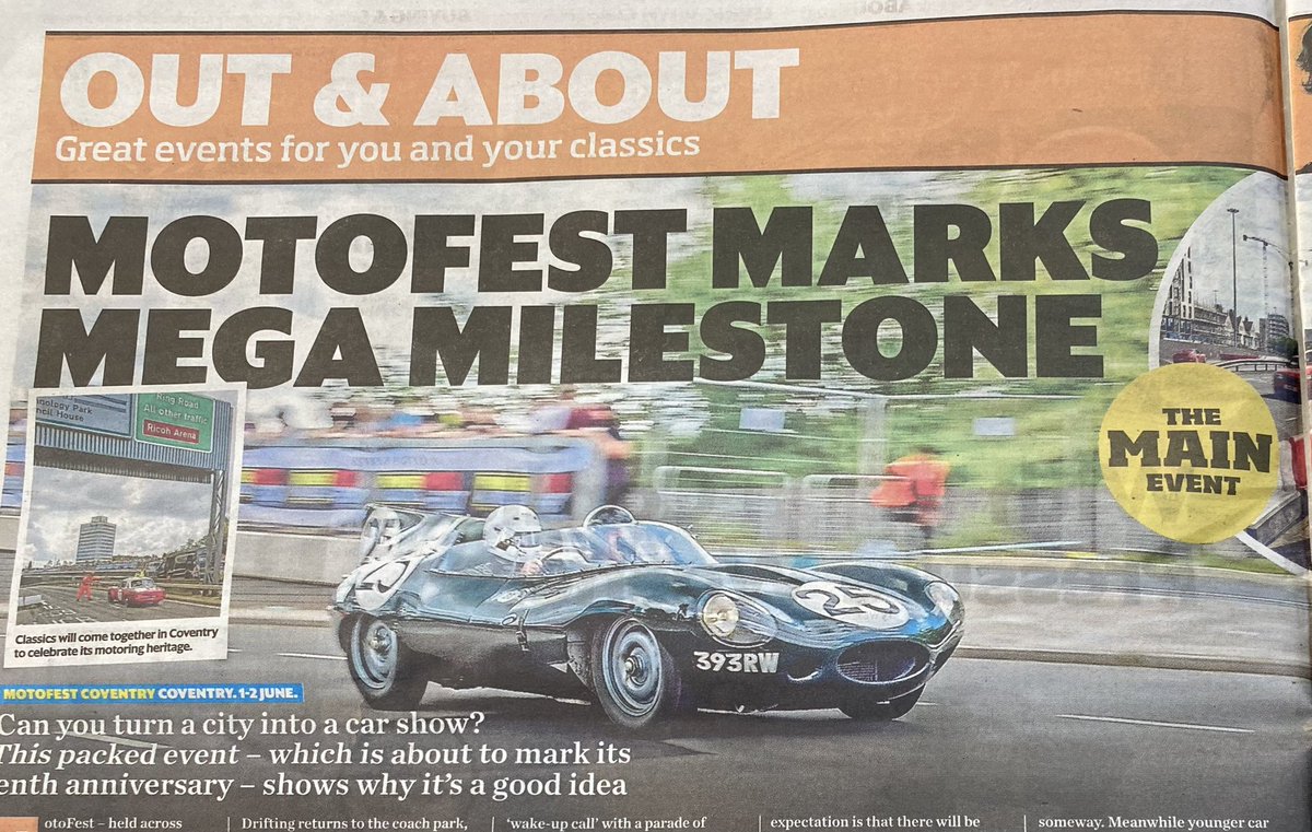 Great write up for this weekends @CovMotoFest and the #coventryconcours  in this weeks @ClassicCarWkly - available now ! 
@sarahcrabtreee @Marc_Allum #iaintyrrell @thevscc #hsa #themainevent #classiccollectivebicester