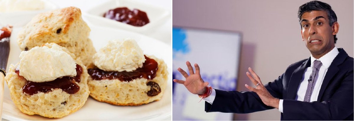 A campaigning Rishi Sunak visits Cornwall and prompts the traditional question: What goes first? – jam, cream or him?
