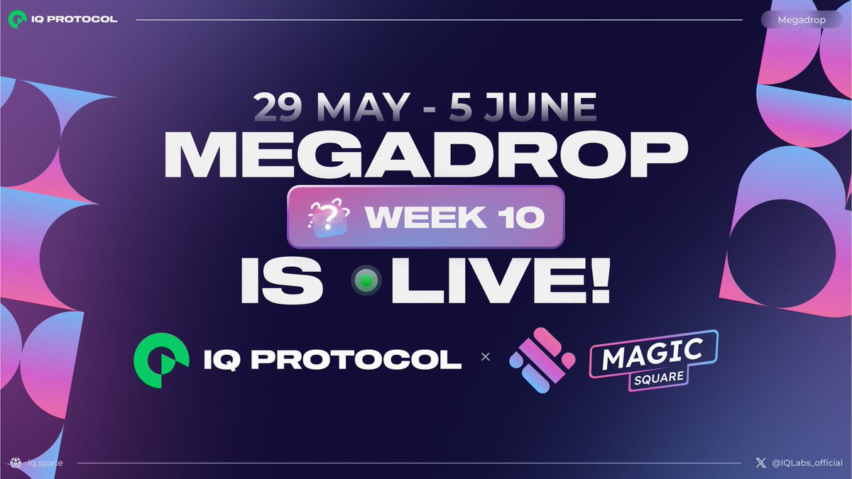 🚀 The moment has arrived! The final, 10th week of our massive MEGADROP campaign for 10M $IQT is starting! 

🪄This week's partner is <a href="/MagicSquareio/">Magic Square</a> - the first Web3 App Store, designed to address user acquisition challenges, enhance user engagement, and provide a rewarding
