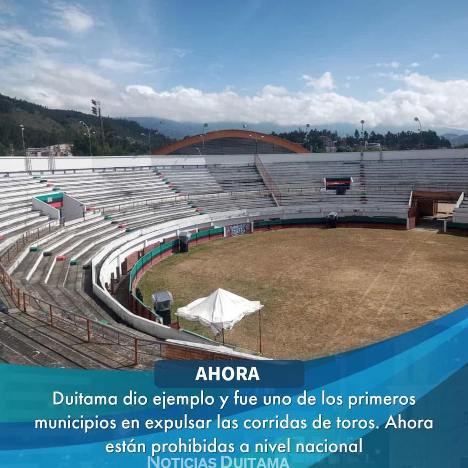 AHORA: Duitama fue uno de los municipios pioneros en expulsar las corridas de toros hace unos años. Ahora se espera una remodelación de la denominada Plaza de Todos, la cual será un espacio para la cultura y eventos de talla internacional 

facebook.com/share/p/h2Guha…