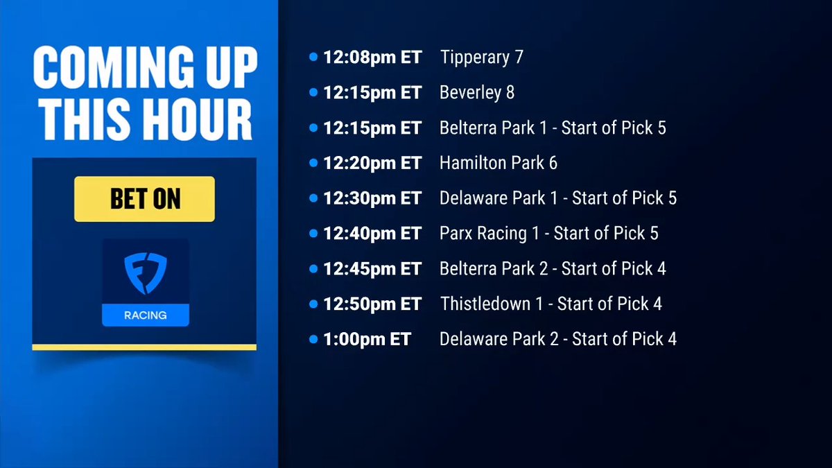 We have a loaded hour of 🏇 LIVE wagering coming up. 💵 Place your bets with @FanDuel Racing. racing.fanduel.com 📺 Watch the action on @FanDuelTV, presented by @InfoArqana.