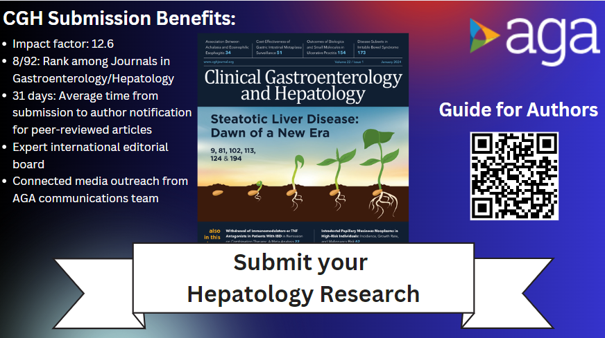 🚨#LiverTwitter Call for @AGA_CGH submissions in #hepatology 🧐We are focusing on high-quality papers in all hepatology subjects CGH offers: - Timely and professional peer-review process - Actionable feedback - @AmerGastroAssn #SoMe visibility 🔗cghjournal.org/content/author…