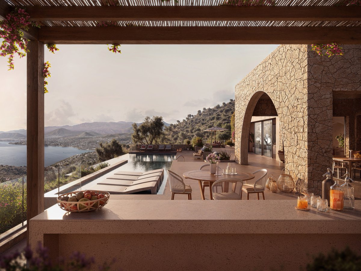 Join us on a virtual journey with Digital Artist Angelo Ferretti, as we explore the charm of the Elounda Hills. Nestled on the island of Crete, these stunning villas boast unparalleled views of the Greeks' majestic sea. 🔗 See more: bit.ly/4az6xck