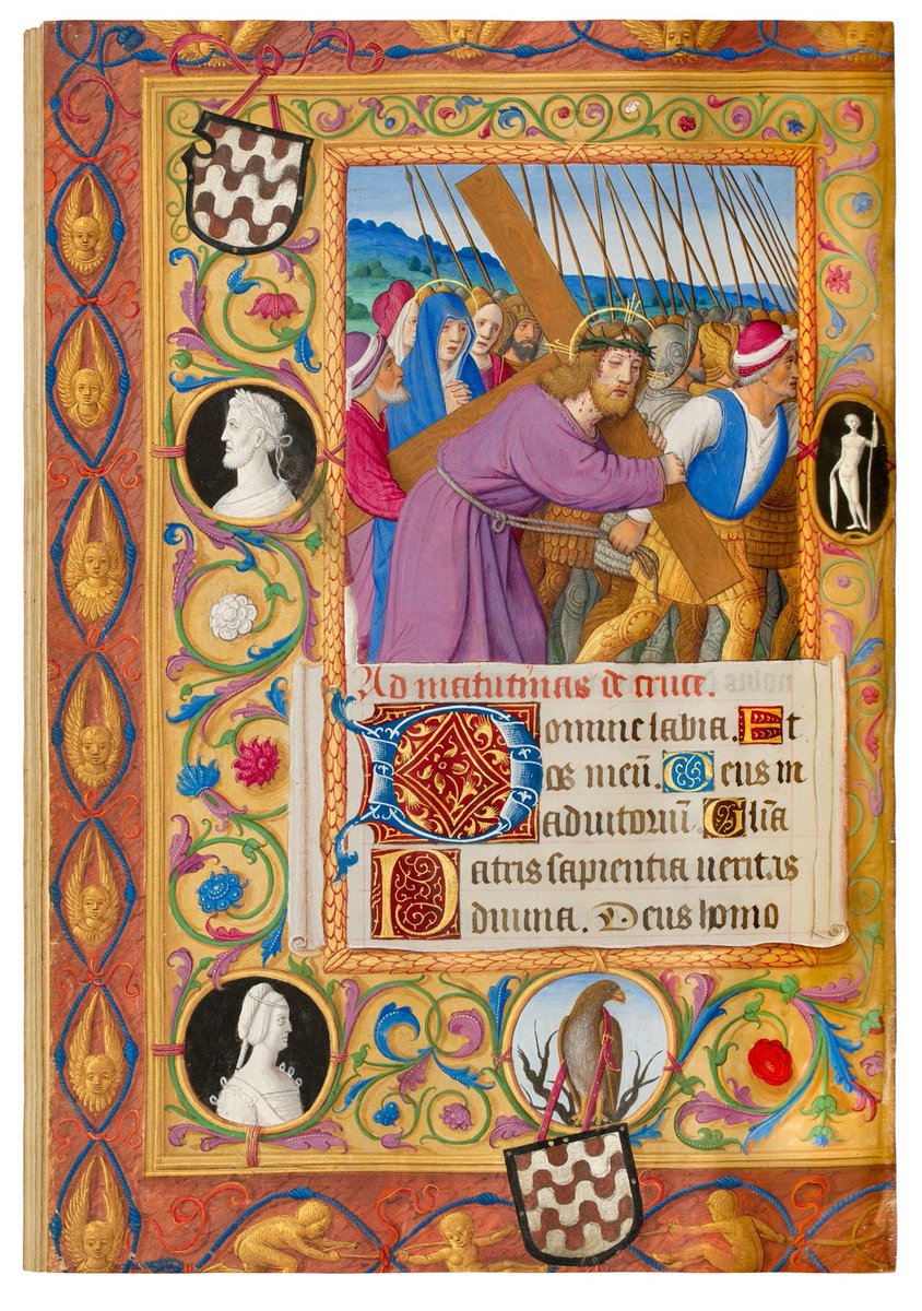 Look at these wonderful cameos in the border of the Rochechouart Book of Hours! 👀✨📚  Read more here: guenther-rarebooks.com/artworks/categ… #manuscripts #rarebooks