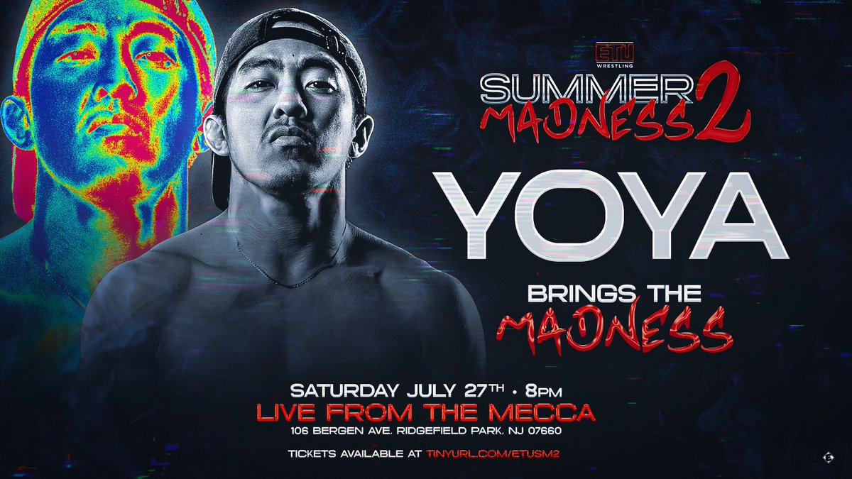 🚨TALENT ANNOUNCEMENT🚨 @theonlyoya returns to ETU on July 27th. Will his new found attitude pay off? Or will his lack of focus continue to cost him? sponsored by @joyfulviolence GRAB TICKETS NOW 🎟️: TINYURL.COM/ETUSM2 ☀️Summer Madness 2☀️ July 27th • 8pm • The Mecca