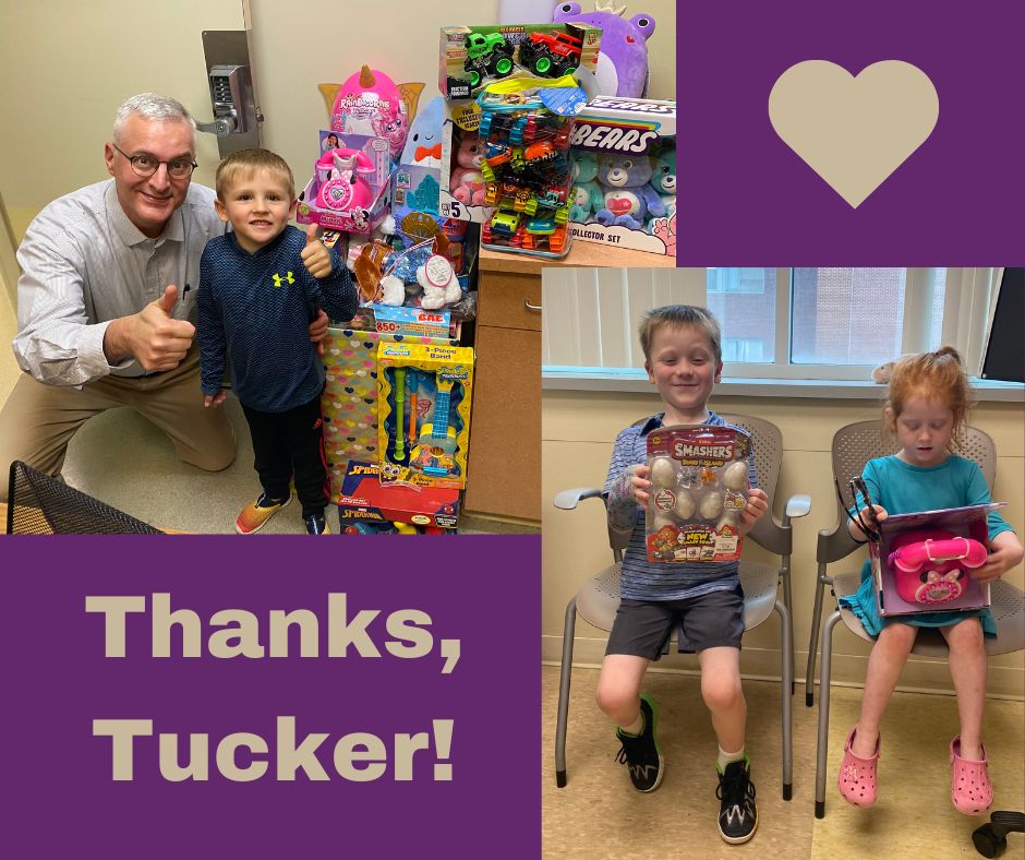 Thank you to Tucker & his family for their generous toy donation! The toys will bring joy to many of our patients. William & his sister were excited to get presents from Tucker’s donation at their recent clinic visit! #ICLL #PediatricOrthopedics #generosity #DrShawnStandard