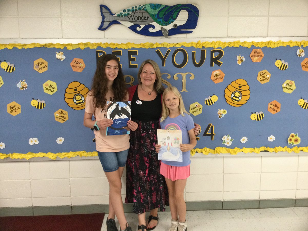 4th grader Addy is our yearly agenda cover contest winner! Her drawing will be on the cover of our 24-25 agenda book. 4th grader Charlotte is our runner up & will be on the back cover. Congratulations for your beautiful work that represents rising to the top at Windermere School!