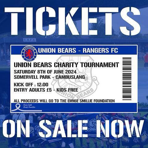 Tickets for Union Bears Annual Charity Football Tournament in aid of the Emmie Smillie Foundation are available on the following link: ub07.co.uk/product-page/c…