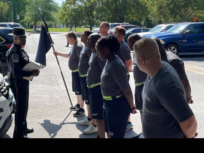 CCSOVA's tweet image. Yesterday, the 39th Basic Academy ran its eighth history run meeting with Captain Gholson. He spoke to the recruits about Philip Stanhope, the 4th Earl of Chesterfield, and his life accomplishments. #basicacademy #training #history #run