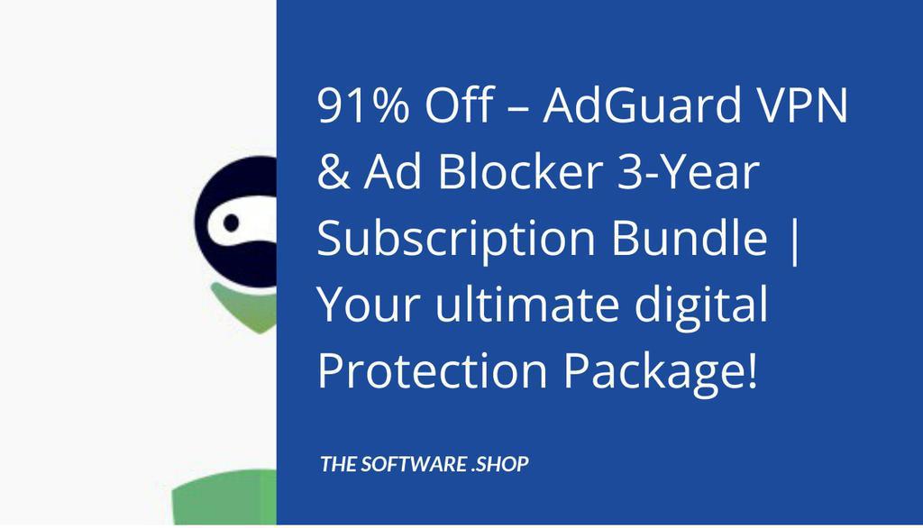 AdGuard VPN & Ad Blocker bundle offers a comprehensive solution to enhance your online security and privacy.

Read more 👉 lttr.ai/ATIuH

#BundleDeal #BundleOffer #AdguardVpn #VirtualPrivateNetwork