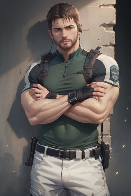 Chris Redfield can handle any biohazard, but can we handle how attractive he is? Those muscles and that smile are pure perfection. 💖💪 #ChrisRedfield #REBHFun