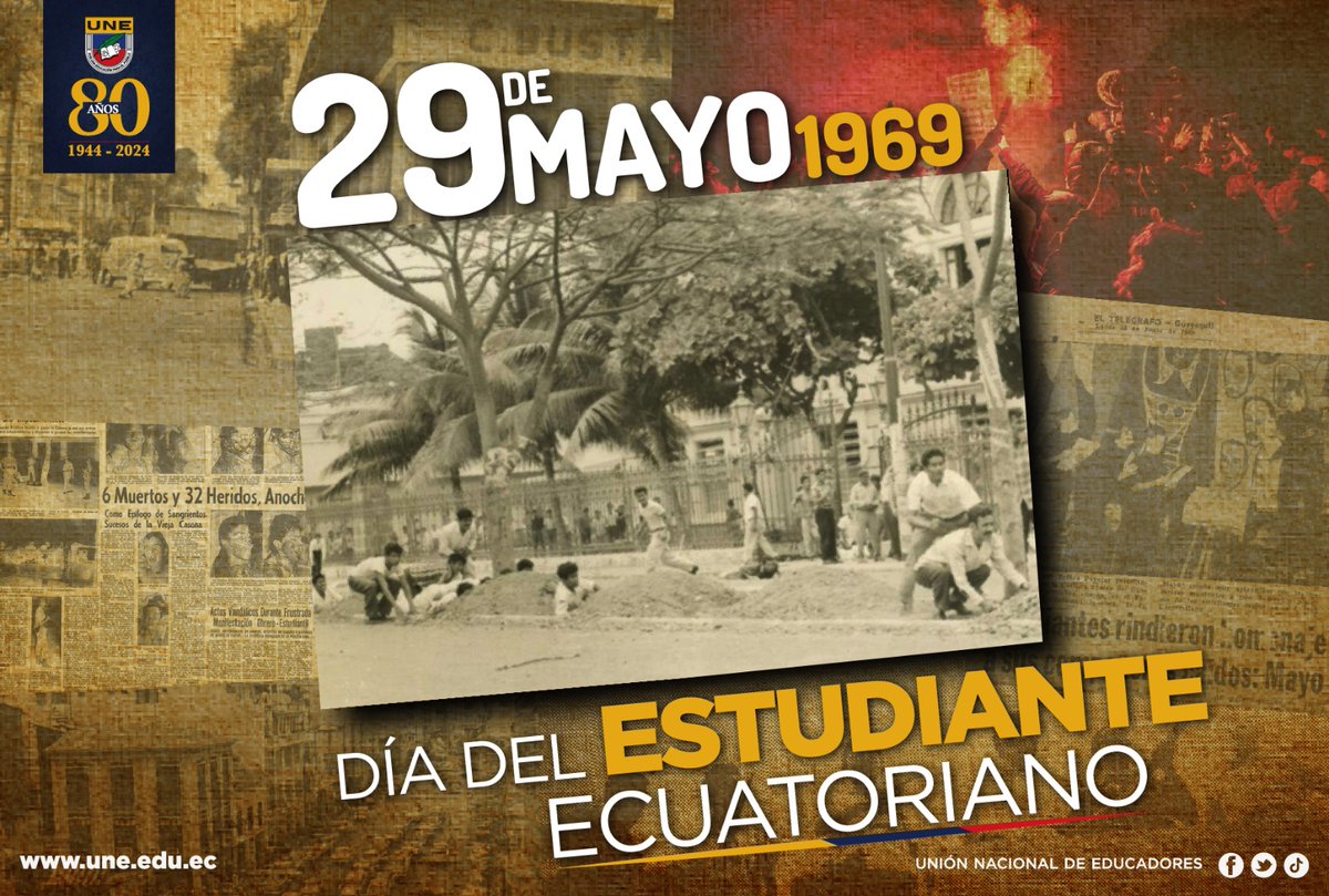 🔴 #29M | Hoy conmemoramos el ejemplo de lucha de los estudiantes que exigían el derecho a la educación libre y gratuita.

El 29 de Mayo de 1969, en Guayaquil, se produjo un violento desalojo de la Casona Universitaria y la masacre de más de 30 bachilleres que se habían apoderado