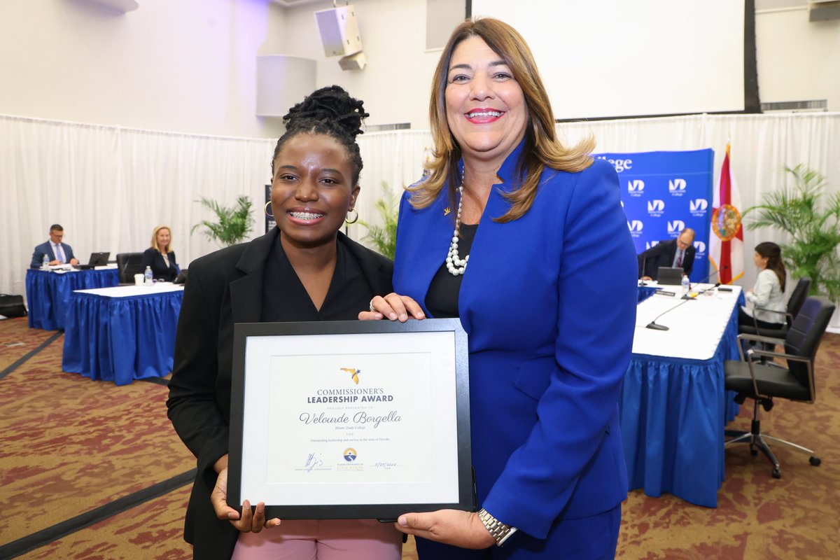 Miami Dade College is honored to host the State Board of Education meeting at our Downtown Campus. Thank you @CommMannyDiazJr and the entire Board for recognizing our exceptional student, and recent @TheJKCF recipient for her commitment to education and academic excellence.