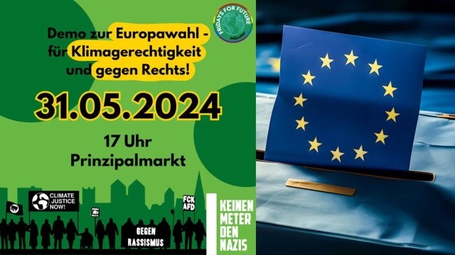 #SAVETHEDATE #Münster 31.05.24 17 Uhr

Demo zur Europawahl-für Klimagerechtigkeit und gegen Rechts!

Münster, Prinzipalmarkt

#WirSindDieBrandmauer #NieWiederIstJetzt #LautGegenRechts #SeiEinMensch #NoAfD