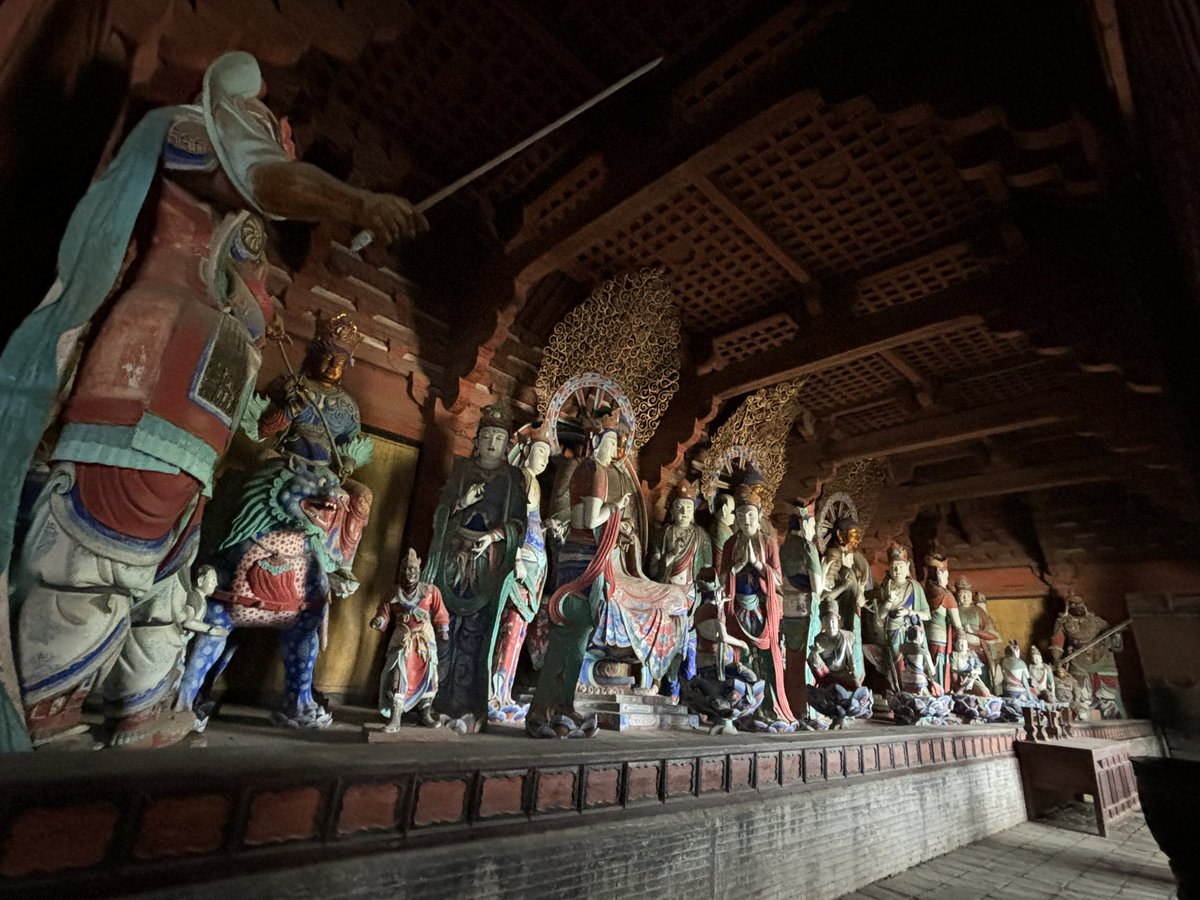 Too tired to post but this is temple 1 of 7 I went to today, the Tang dynasty East Main Hall of Foguang Temple 佛光寺, dated 857.  

I was almost tearful ambulating outside the hall - looking up at the roof support - the building isn’t a tiny grainy photo anymore!