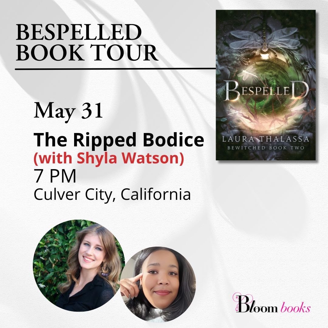 To celebrate the release of Bespelled, I will be doing a signing at The Ripped Bodice in LA on Friday, May 31st at 7pm. I’ll also be chatting about the book with the wonderful Shyla Watson.

🎟️: therippedbodicela.com/events-and-tic… A few tickets are left if you’d like to attend!