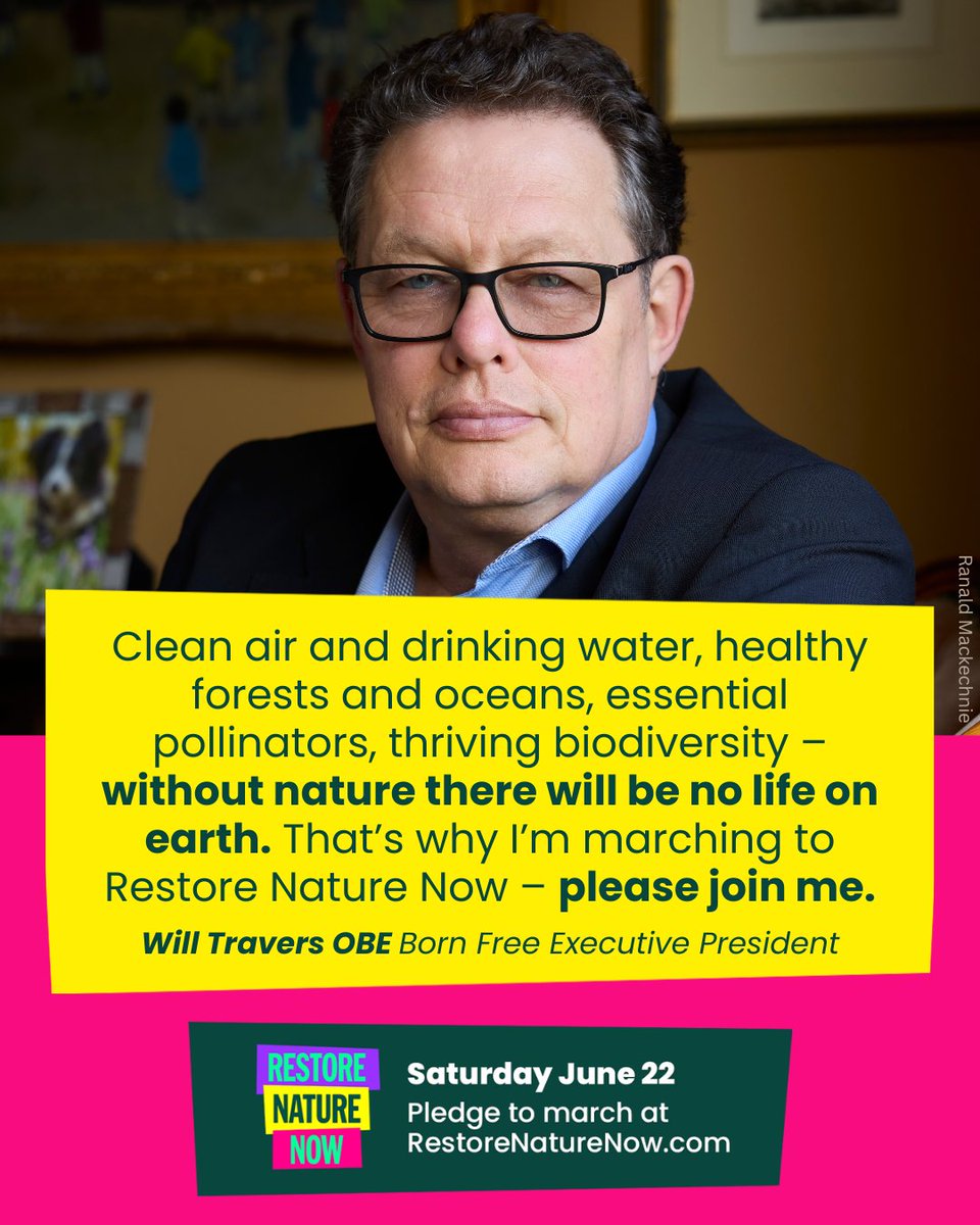 Our Executive President @willtravers invites you to join us in on 22 June at the biggest ever march for nature! Together, we can ensure that restoring nature is the hot topic this #GeneralElection. Pledge to march to #RestoreNatureNow 👇 restorenaturenow.com