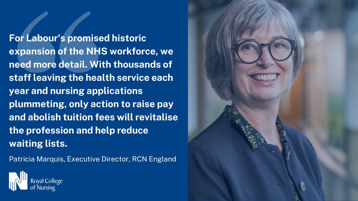 Labour’s plan to tackle the backlog is urgent and necessary, but it cannot simply rely on asking an already burnt-out nursing workforce to do more with less. Read the response from Patricia Marquis, Executive Director of RCN England ⬇️