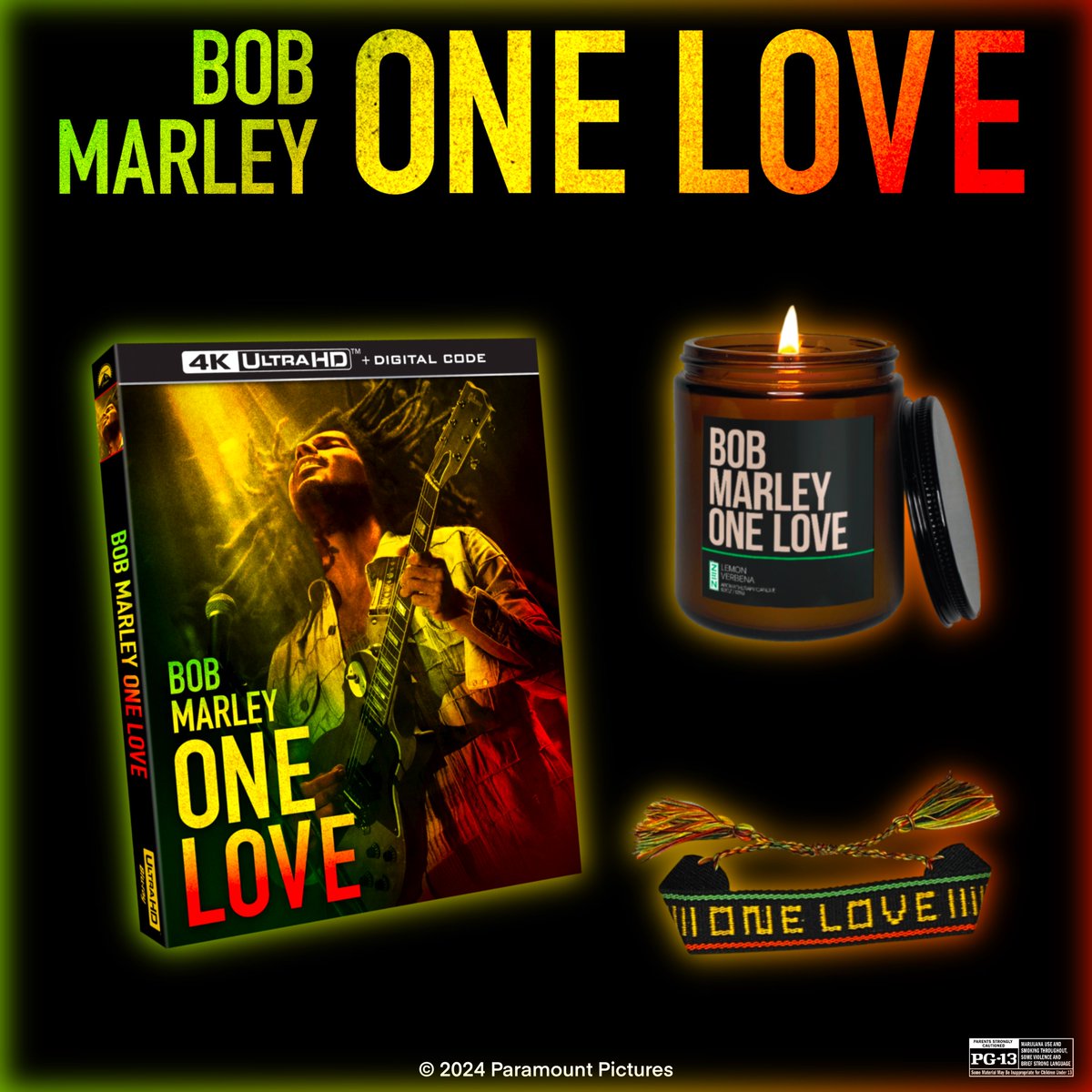 #BobMarleyOneLove 4K Prize Pack Giveaway We have four prize packs featuring a 4K UHD, a candle, and a bracelet. RT to enter. Must be in the US.