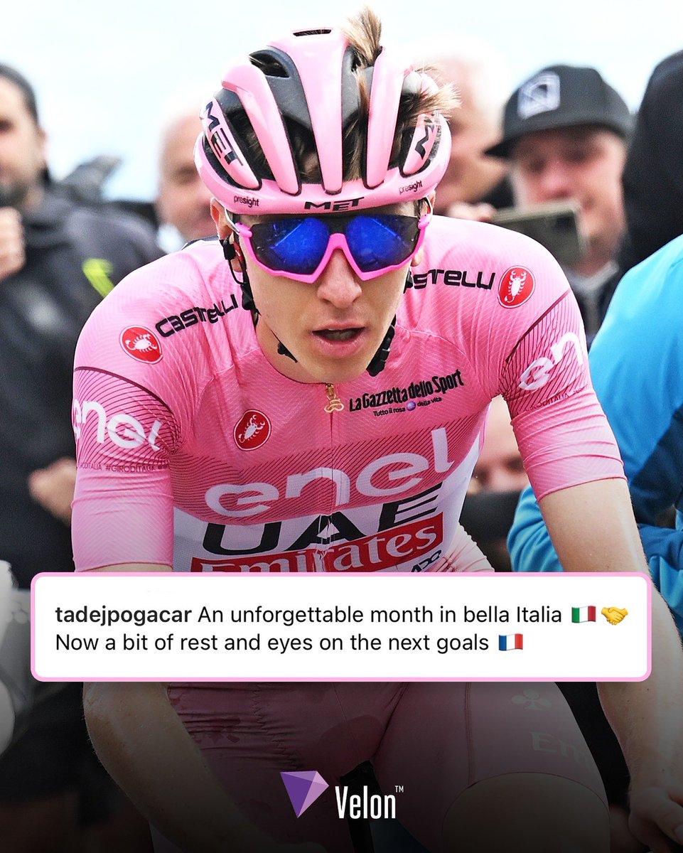 Tadej has his sights set on the Tour de France 🇫🇷👀 After winning the first Grand Tour of the year, the UAE Team Emirates rider will attempt the Giro-Tour double this summer 💪🏼 📸 Getty Images