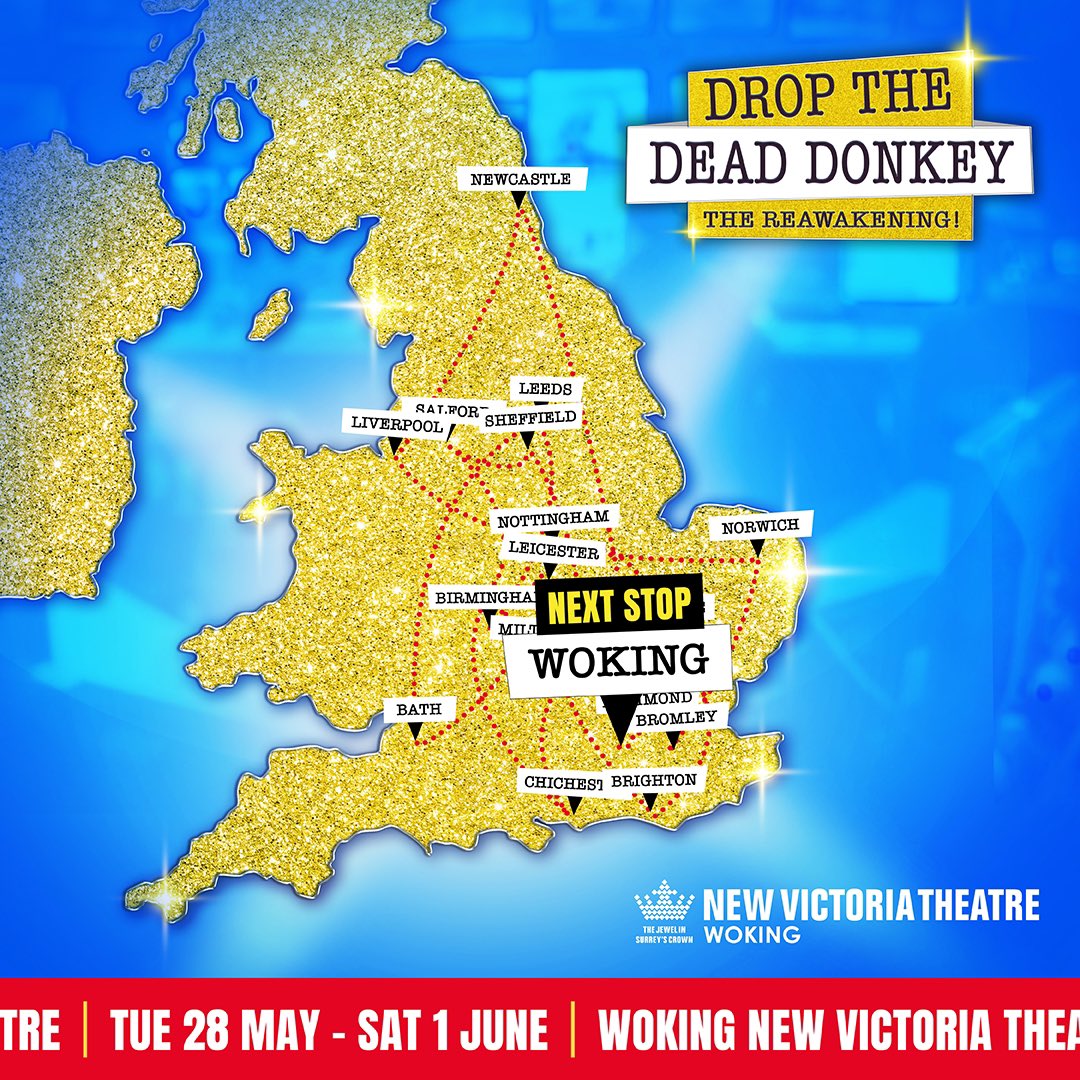 Drop the Dead Donkey (@dtdd_tour) on Twitter photo This week #DropTheDeadDonkey is playing at <a href="/WokingTheatre/">New Victoria Theatre</a> ✨
Our final touring venues include Cheltenham, Canterbury, and Richmond! 📺
Book now at dropdeaddonkey.co.uk This week #DropTheDeadDonkey is playing at <a href="/WokingTheatre/">New Victoria Theatre</a> ✨
Our final touring venues include Cheltenham, Canterbury, and Richmond! 📺
Book now at dropdeaddonkey.co.uk