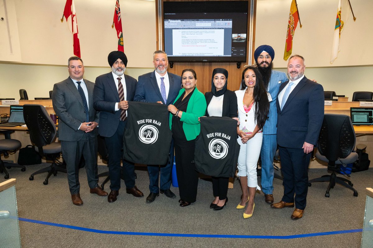 City Council welcomed today’s delegation for @RideForRaja hosted by the Mandeep Singh Cheema Charitable Foundation. 

Join the community on June 23 at Snelgrove Community Centre to support vulnerable youth through the Peel Children’s Aid Foundation. 

Learn more 🏍️🔗: