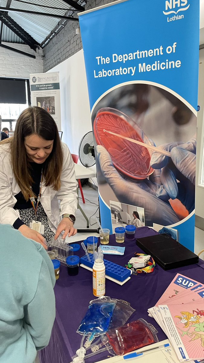 JAWL2019's tweet photo. What a day! Great fun showcasing @NHS_Lothian #laboratorymedicine and #supersamples @isla2012 @skillsdevscot @LothianHCS @drwhoasst https://t.co/VNq6Tm5phU