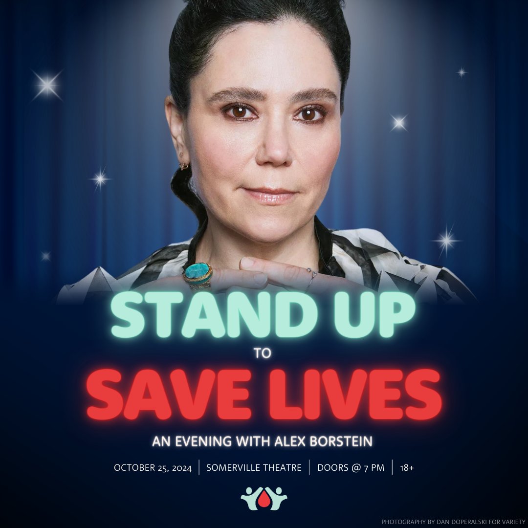 SaveOneLifeInc's tweet image. Join us for “Stand Up to Save Lives: An Evening with Alex Borstein” an unmissable comedy event coming to Somerville Theatre on October 25, 2024! 

Buy your tickets today! visit: saveonelife.net/comedy-night

#saveonelife #alexborstein #comedyevent #fundraiser #hemophilia