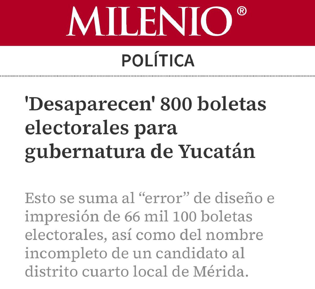 Es inaceptable que 800 boletas electorales de la casilla 0078 de Chemax, Yucatán, desaparezcan sin explicación, poniendo en duda la integridad del proceso electoral. Este hecho es un ataque directo a la democracia y a la certeza electoral.

Exigimos una investigación exhaustiva y