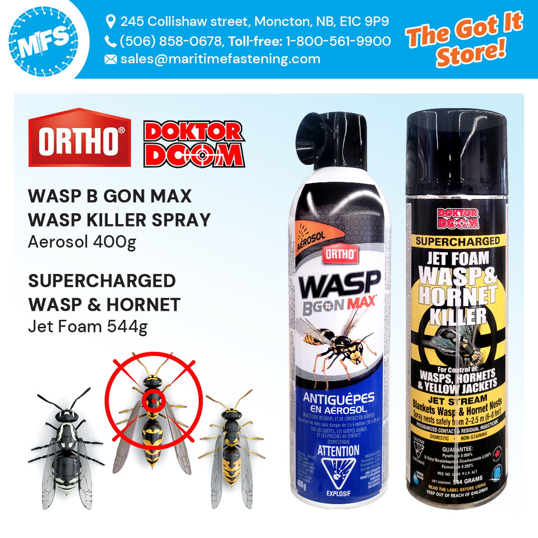 MaritimeSystem's tweet image. New arrivals at @MaritimeSystem. 🏃‍♂️Hurry down to our store and shield yourself, your home, and your garden from wasp and hornet invasions. Call us at (506) 858-0678 or toll-free 1-800-561-9900 for more information. #WaspKiller #HornetControl #OutdoorProtection #MaritimeSystem