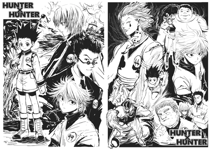 HUNTER×HUNTERの①巻と②巻を読んだ時点で描いた絵を並べてみたのだけれど
楽しい…………もう何枚か並べたい
出来るか分からないけれど並べたくなる、こんなの……!!🥰✨
#hxh 